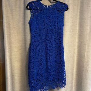 bebe Royal Blue Lace Midi Dress